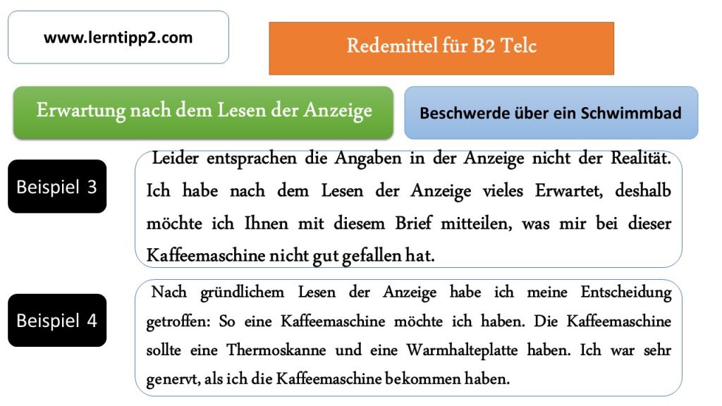 Antwort Auf Beschwerdebrief B2 Beispiel lerntipp2.com